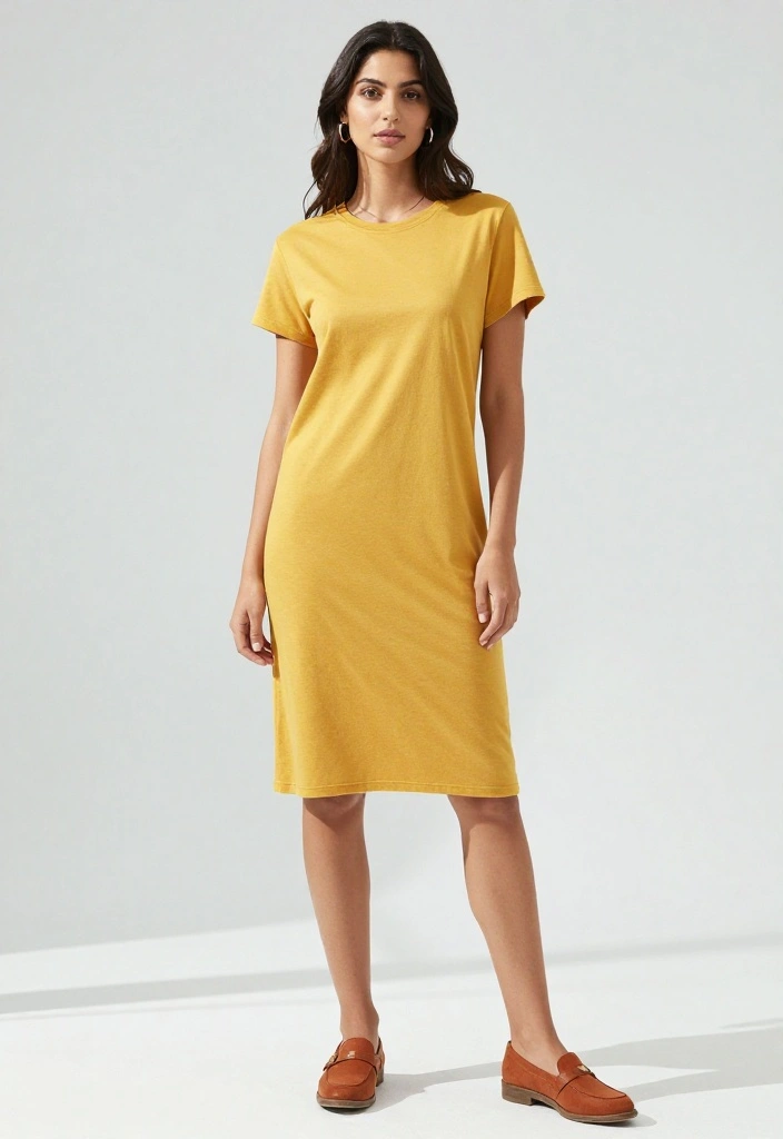 19 Irresistible Valentine Clothes That Will Make Your Date Say 'WOW!' - 12. Casual Chic with a T-Shirt Dress 1