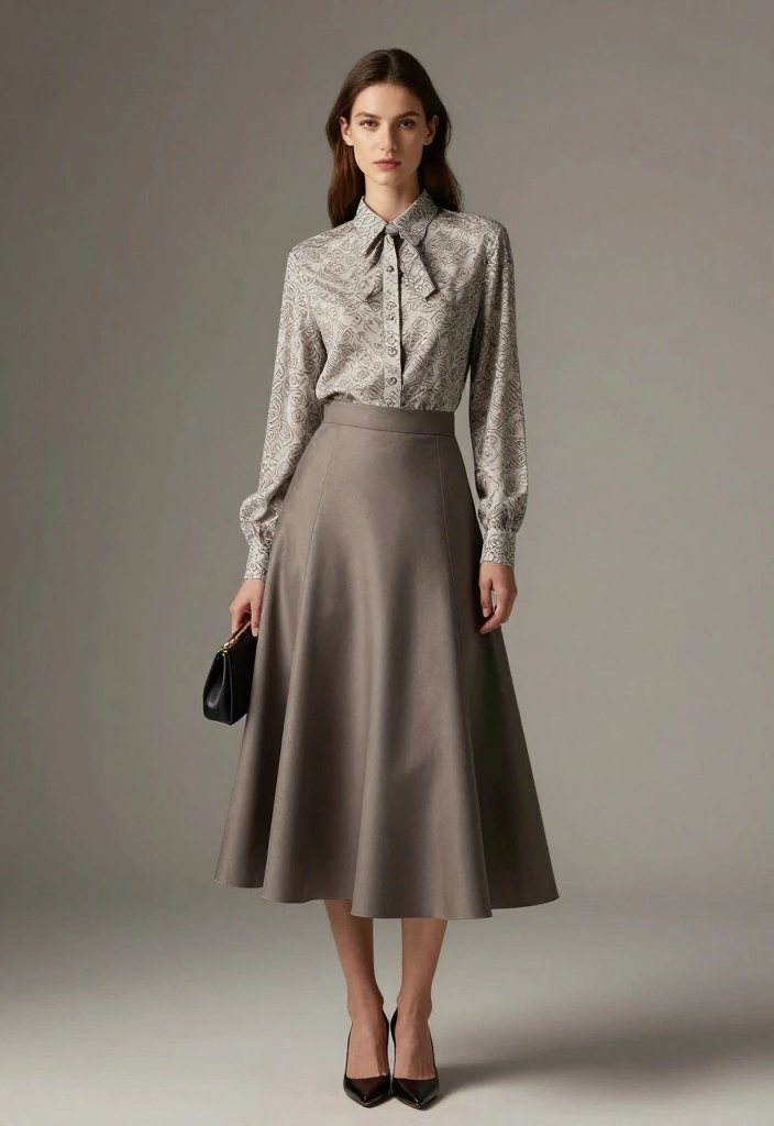 19 Irresistible Valentine Clothes That Will Make Your Date Say 'WOW!' - 6. Classy Blouse and A-Line Skirt 1