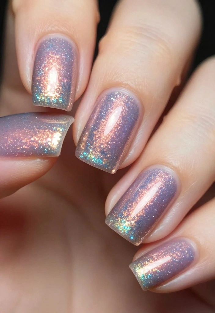 20 Creative Nail Designs You Can Do at Home (Even If You're a Beginner!) - 11. Gradient Glitter 1