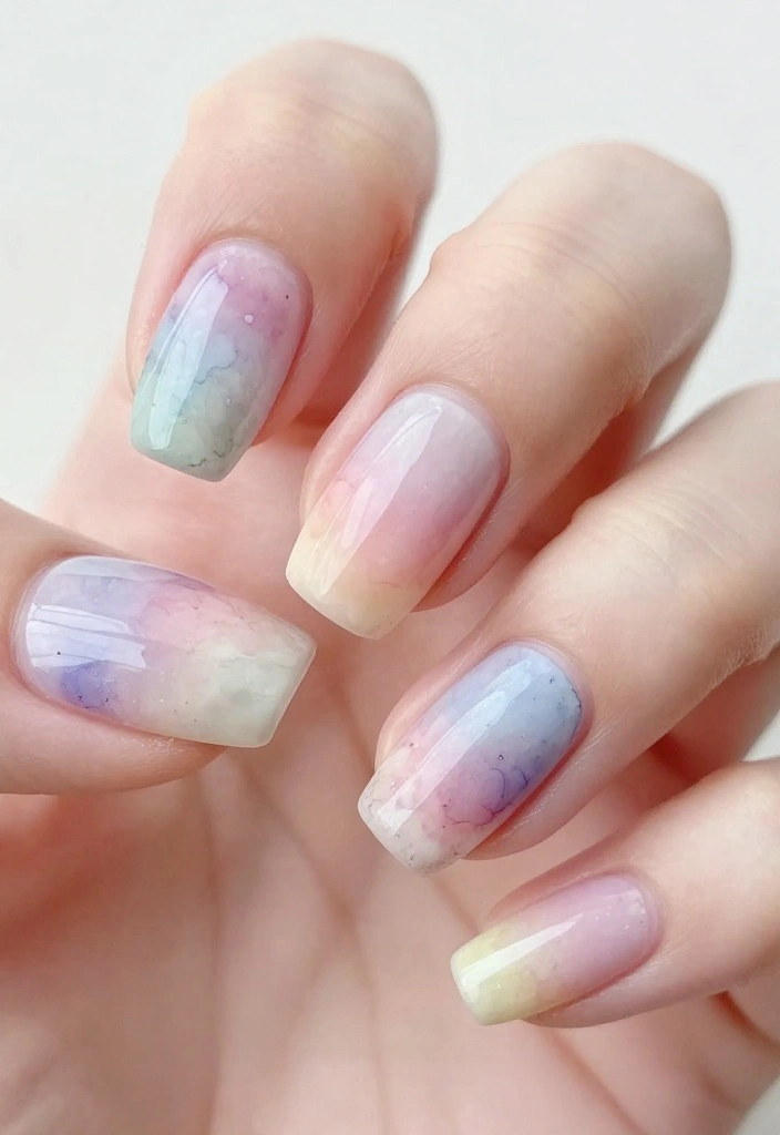 20 Creative Nail Designs You Can Do at Home (Even If You're a Beginner!) - 12. Watercolor Wash 1