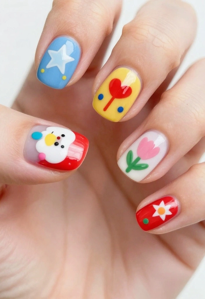 20 Creative Nail Designs You Can Do at Home (Even If You're a Beginner!) - 20. Personal Touch with Nail Stickers 1
