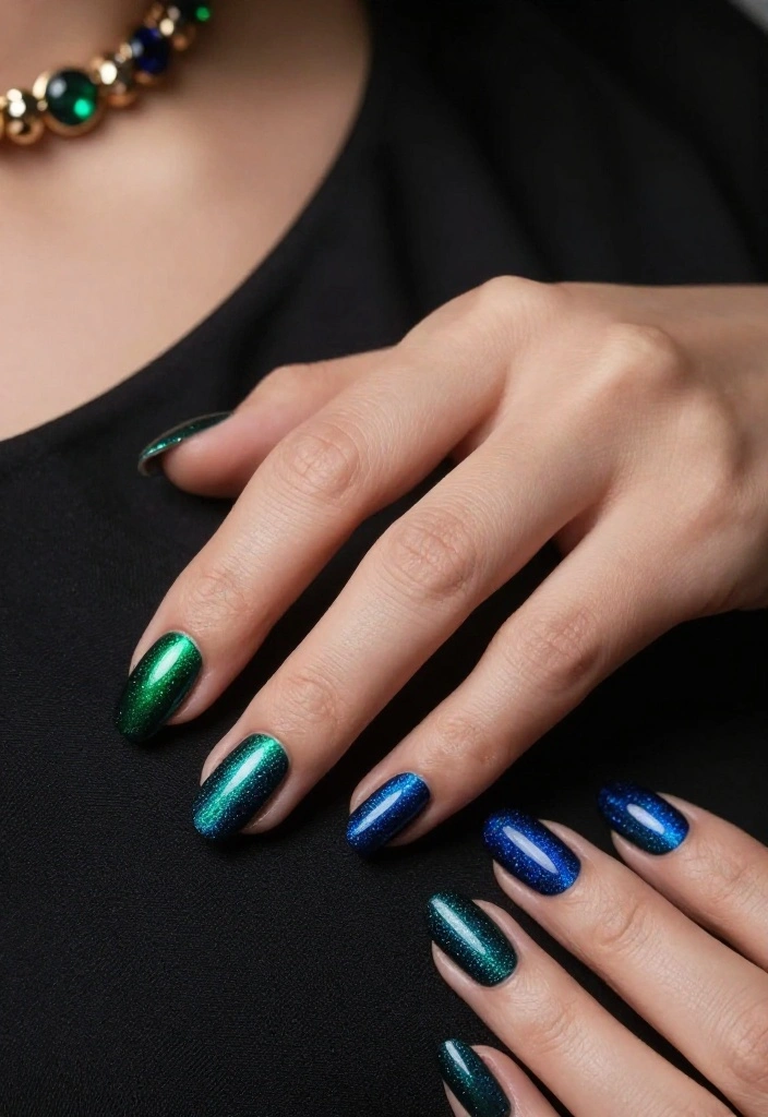 20 Easy Romantic Nail Designs for Beginners That Will Wow Your Friends (Try #6!) - 13. Jewel Tones 1