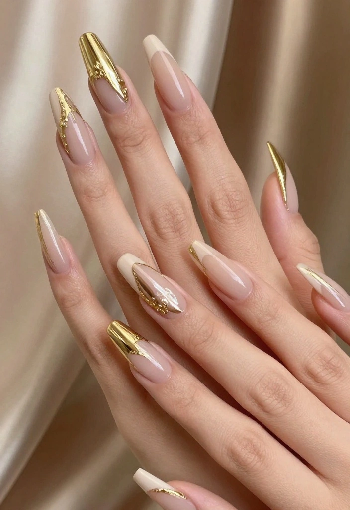 20 Easy Romantic Nail Designs for Beginners That Will Wow Your Friends (Try #6!) - 15. Golden Accents 1