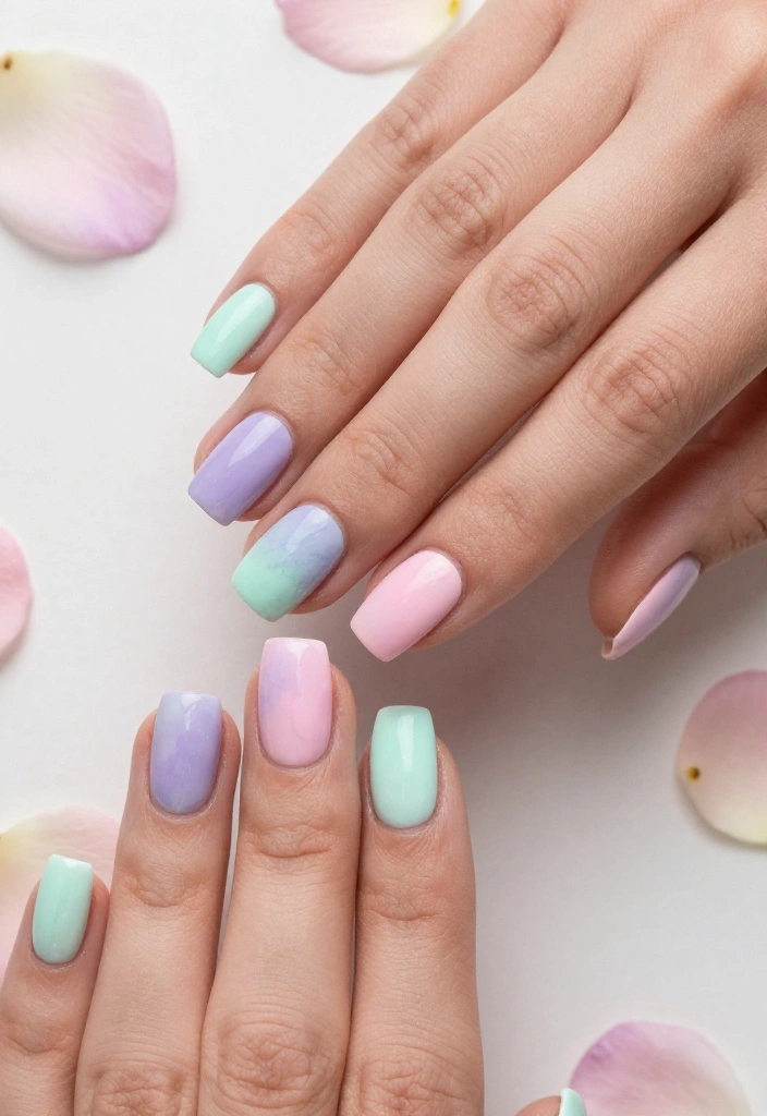 20 Easy Romantic Nail Designs for Beginners That Will Wow Your Friends (Try #6!) - 8. Sweet Pastels 1