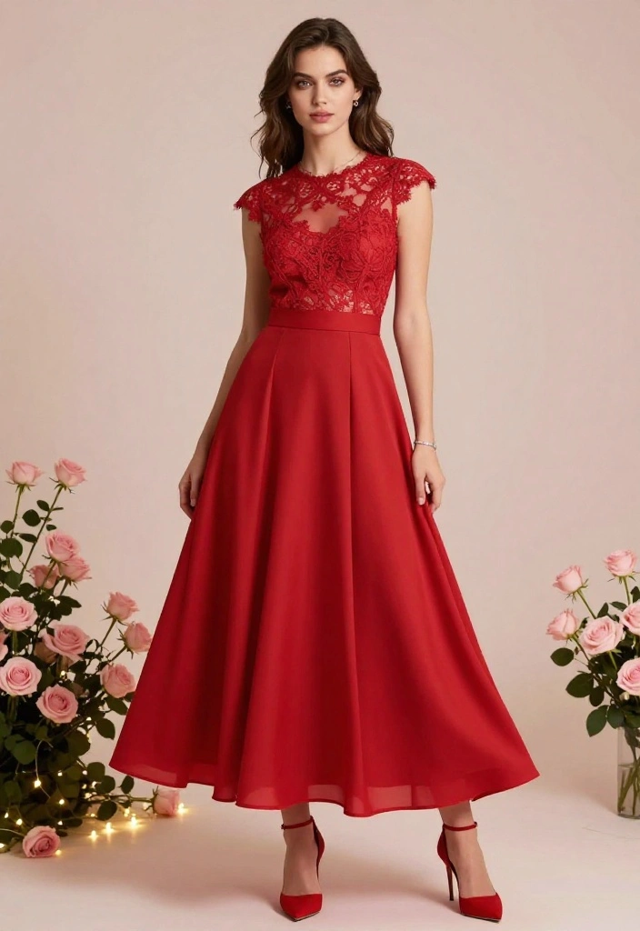 20 Elegant Date Night Dresses for Valentine’s Day That Will Turn Heads! - 1. The Classic Red A-Line 1