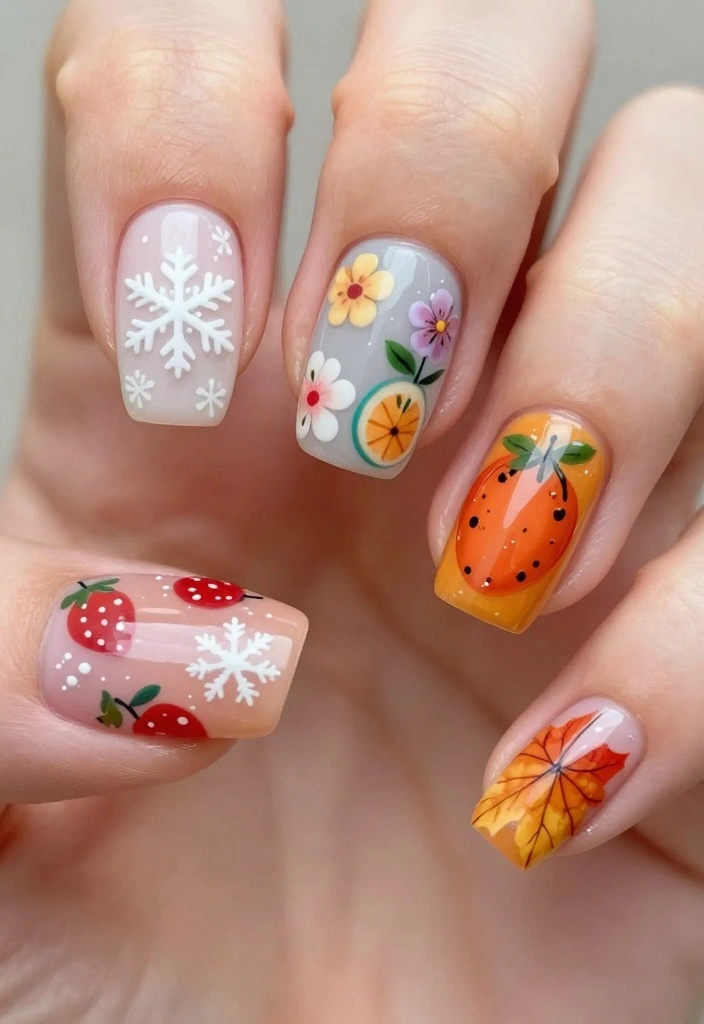 20 Trendy Medium Length Nail Looks to Rock in 2023 (You Won't Believe #6!) - 11. Seasonal Sparkles 1