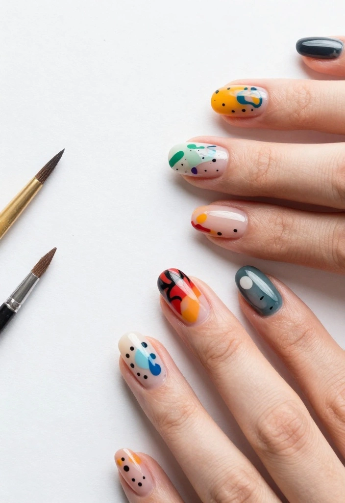 20 Trendy Medium Length Nail Looks to Rock in 2023 (You Won't Believe #6!) - 12. Artsy Abstracts 1