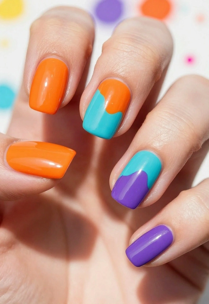 20 Trendy Medium Length Nail Looks to Rock in 2023 (You Won't Believe #6!) - 18. Color Block Fun 1