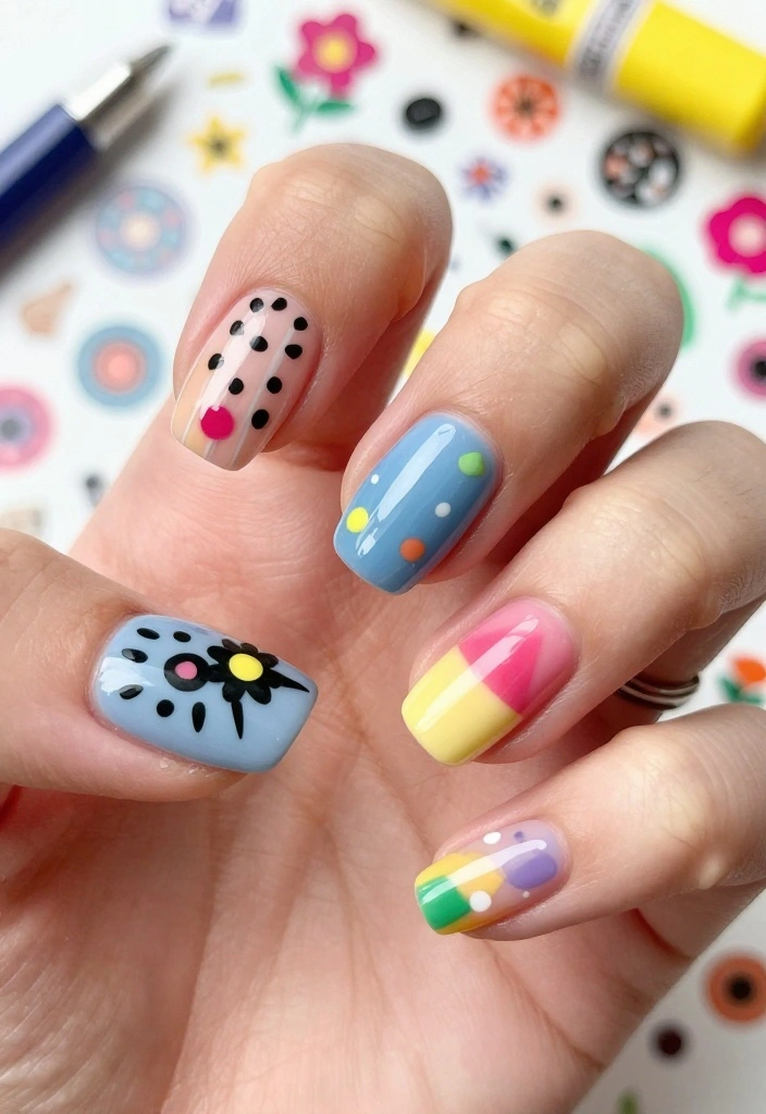 20 Trendy Medium Length Nail Looks to Rock in 2023 (You Won't Believe #6!) - 20. Custom Nail Art Stickers 1