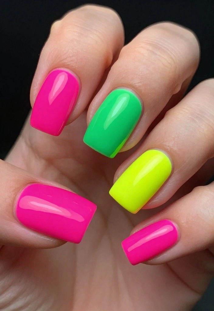 21 Incredible Nye Nails That Will Inspire Your New Year’s Celebrations! - 12. Neon Nights 1