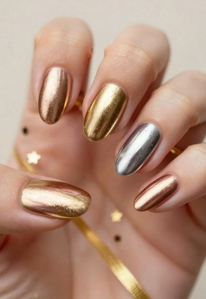 21 Incredible Nye Nails That Will Inspire Your New Year’s Celebrations! - 2. Metallic Marvels 1