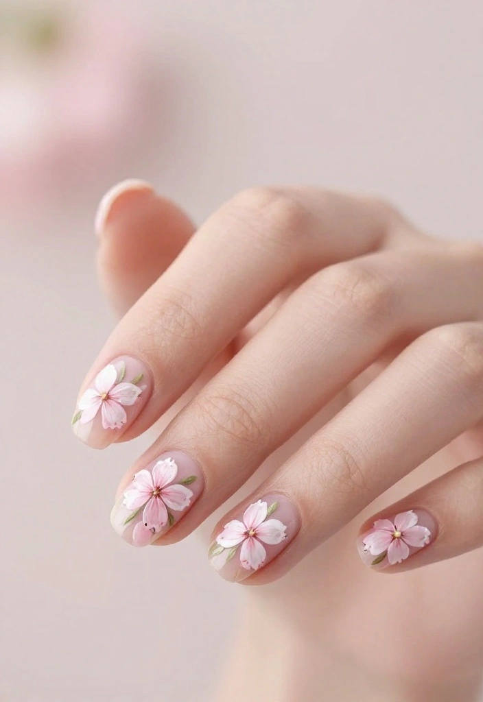 24 Trendy Pink Nail Art Ideas for Valentine’s Day That Will Make Everyone Envy You! - 4. Floral Love 1
