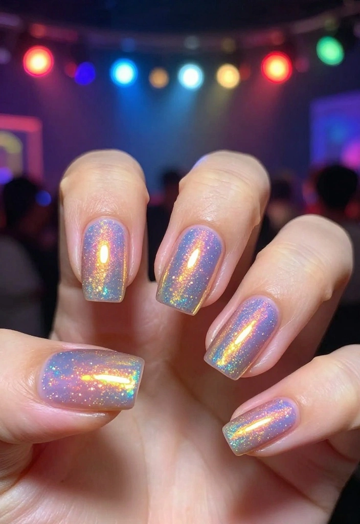 25 Trendy New Years Eve Nails That'll Inspire Your Holiday Look! - 13. Holographic Nails 1
