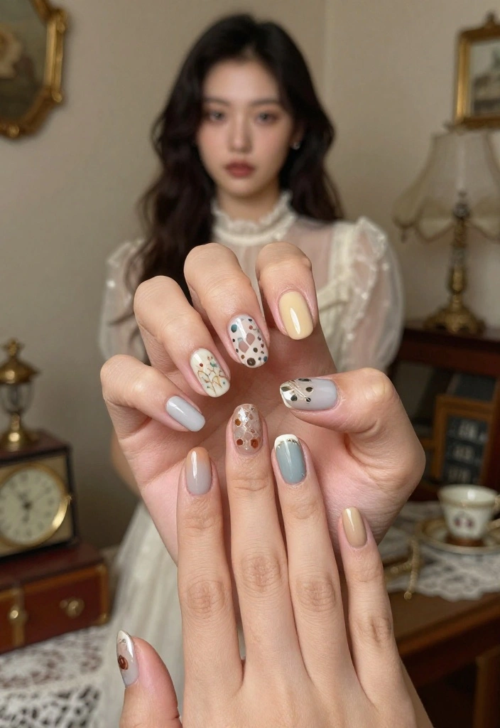 26 Cute Valentine’s Nails Ideas Perfect for Date Night! 💏 - 20. Vintage Love 1
