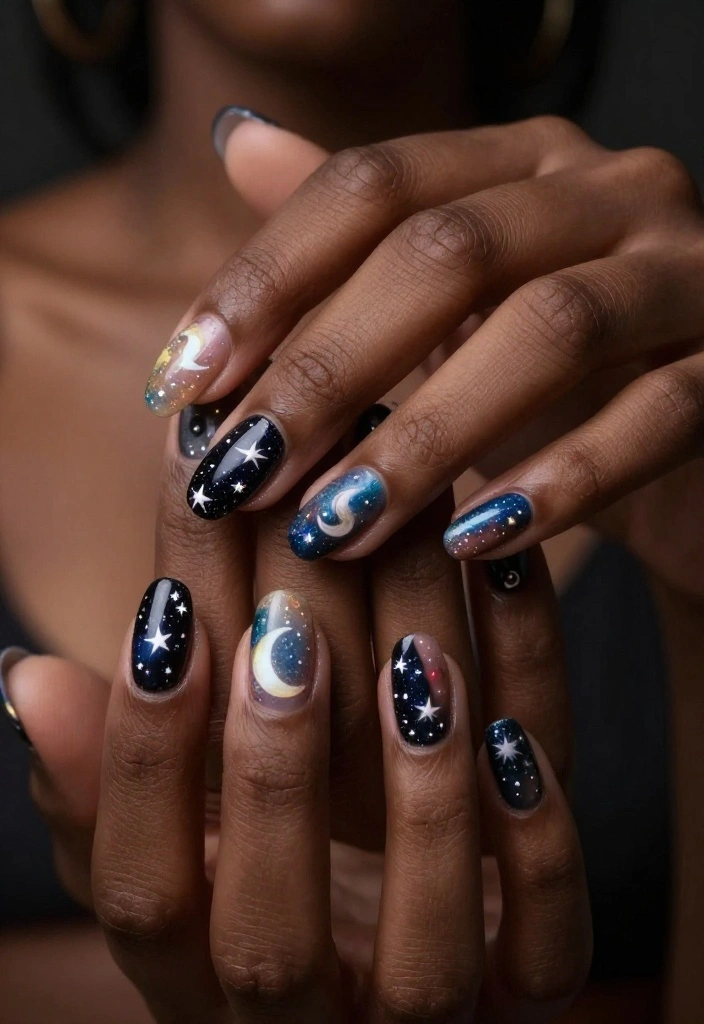 26 Cute Valentine’s Nails Ideas Perfect for Date Night! 💏 - 25. Celestial Love 1