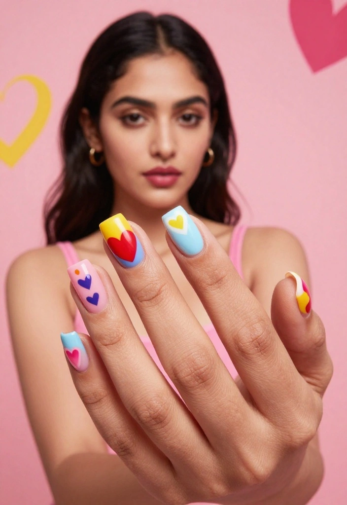 26 Cute Valentine’s Nails Ideas Perfect for Date Night! 💏 - 3. Heart Patterned Nails 1