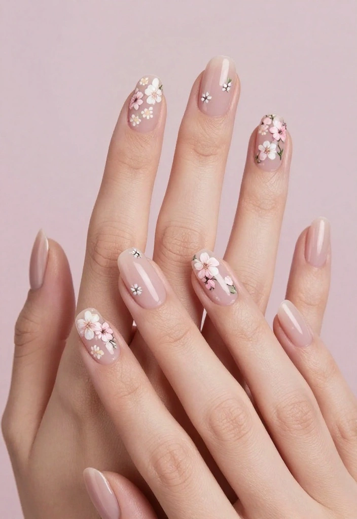 26 Cute Valentine’s Nails Ideas Perfect for Date Night! 💏 - 7. Floral Accents 1