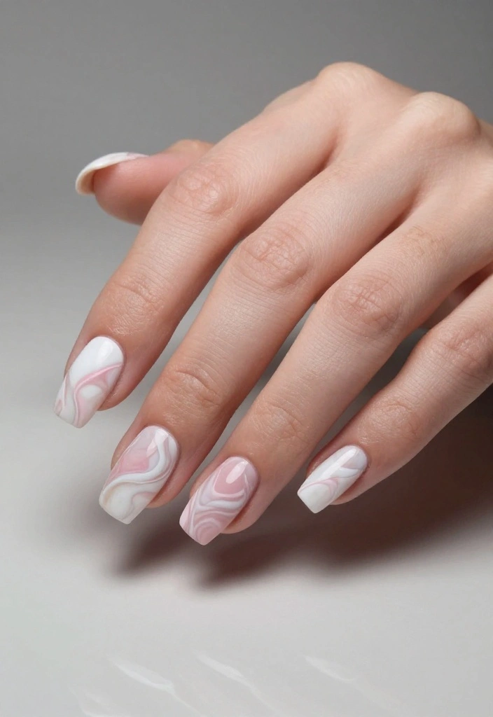 30 Creative DIY Nail Art Ideas for a Perfect Valentine’s Day Look (Tip #4 Is a Game-Changer!) - 11. Romantic Marble Nails 1
