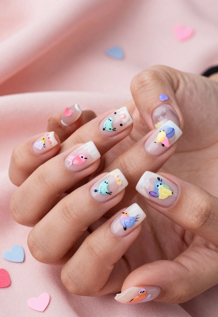 30 Creative DIY Nail Art Ideas for a Perfect Valentine’s Day Look (Tip #4 Is a Game-Changer!) - 23. Love Birds 1