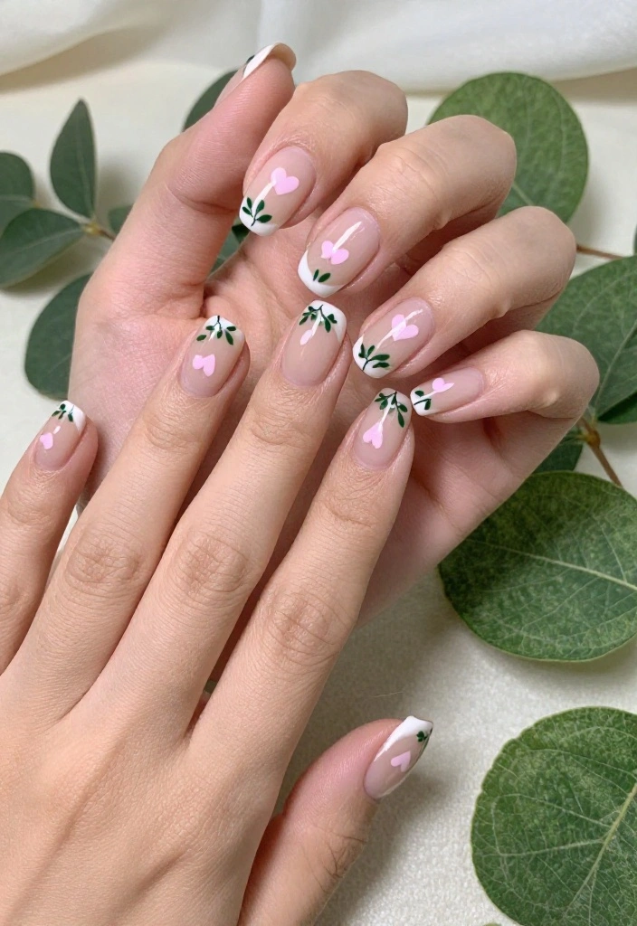 30 Creative DIY Nail Art Ideas for a Perfect Valentine’s Day Look (Tip #4 Is a Game-Changer!) - 25. Love Leaf 1