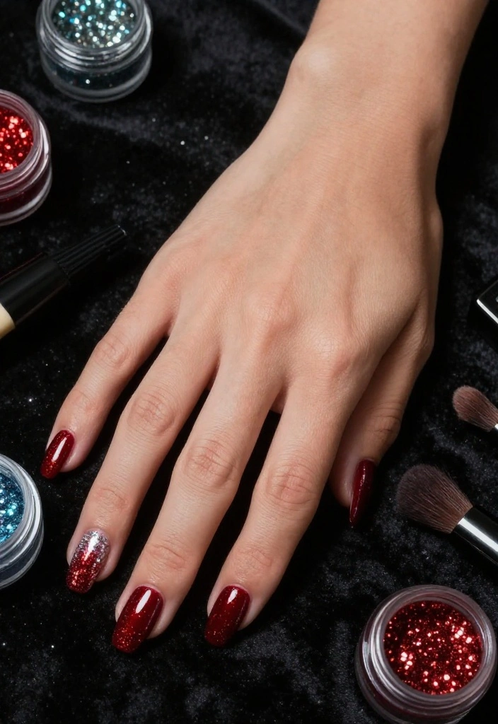 30 Creative DIY Nail Art Ideas for a Perfect Valentine’s Day Look (Tip #4 Is a Game-Changer!) - 5. Glitter Gradation 1