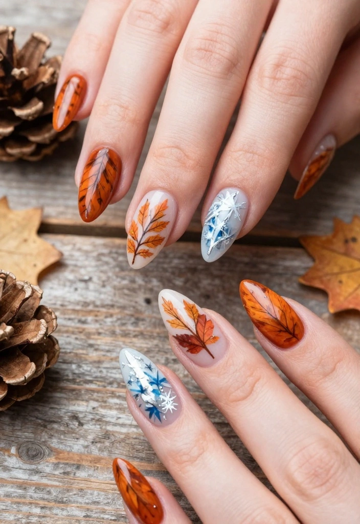 8 Chic Acrylic Nails Almond Designs That'll Elevate Your Style Instantly! - 8. Seasonal Splendor 1