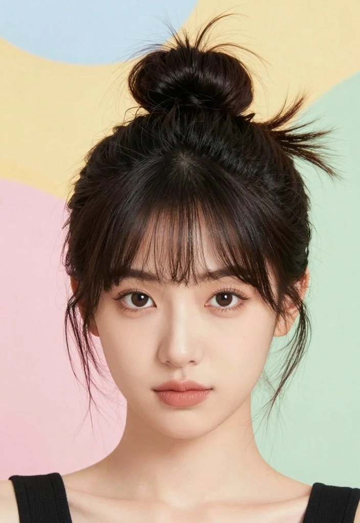 9 Fashion-Forward Hairstyles to Hide Bangs That Will Wow Your Friends! - 5. The Messy Top Knot 1