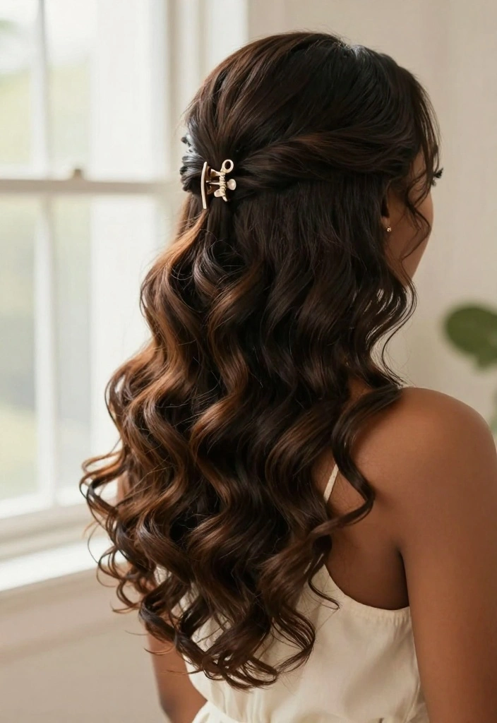 9 Fashion-Forward Hairstyles to Hide Bangs That Will Wow Your Friends! - 6. The Half-Up, Half-Down Style 1